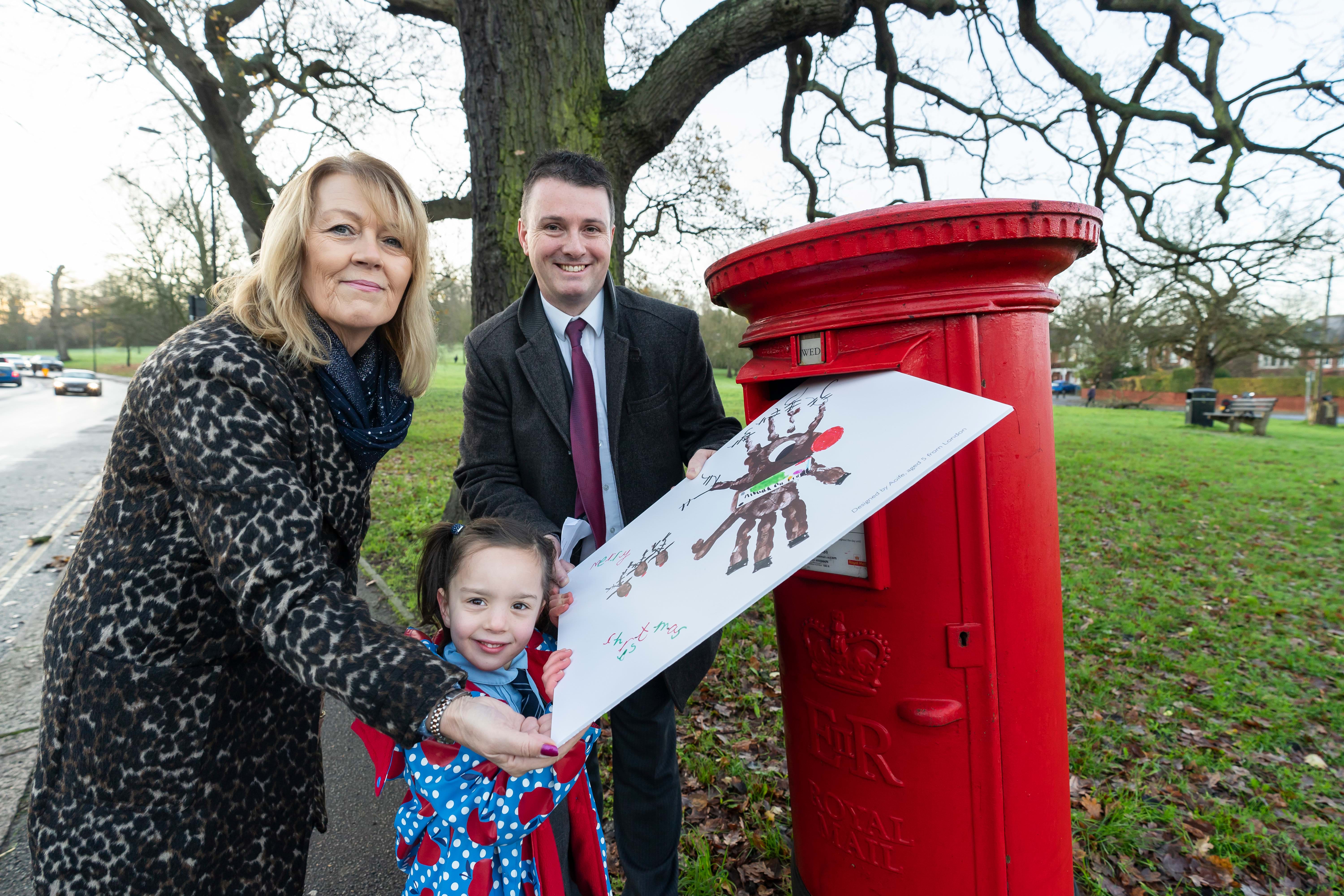 Christmas card in postbox